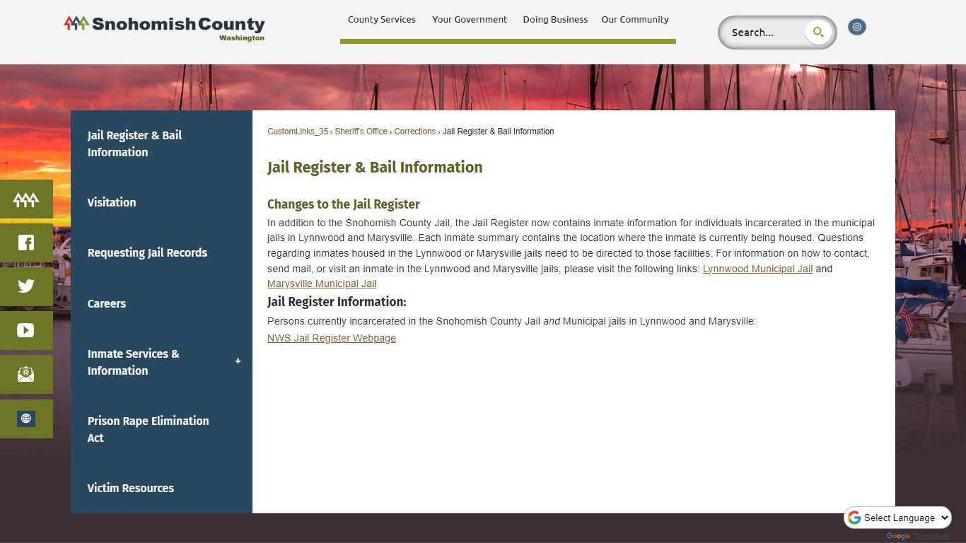Jail Register & Bail Information - Snohomish County, WA